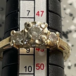 14k Gold Ring with Diamonds.